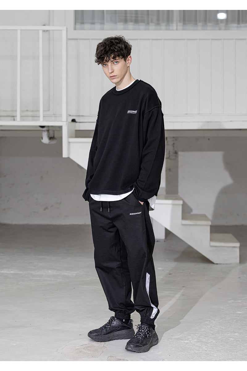 メスノウン(MASSNOUN) SL LOGO SECTION 3M LINE JOGGER PANTS MSZCP001-BK
