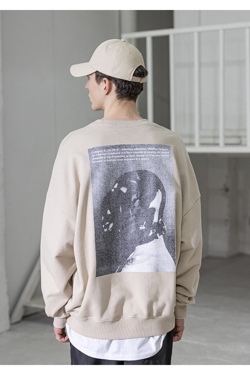 メスノウン(MASSNOUN) CLASSIFICATION OVERSIZED CREWNECK MSZCR001-BG