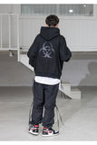 メスノウン(MASSNOUN) BIOHAZARD SYMBOL OVERSIZED HOODY MSZHD001-BK