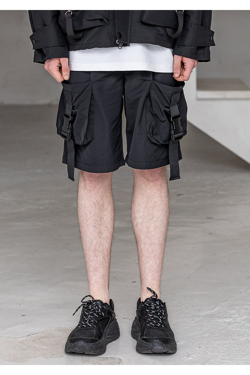メスノウン(MASSNOUN) TECH STRAP CARGO SHORT PANTS MSZSP001-BK