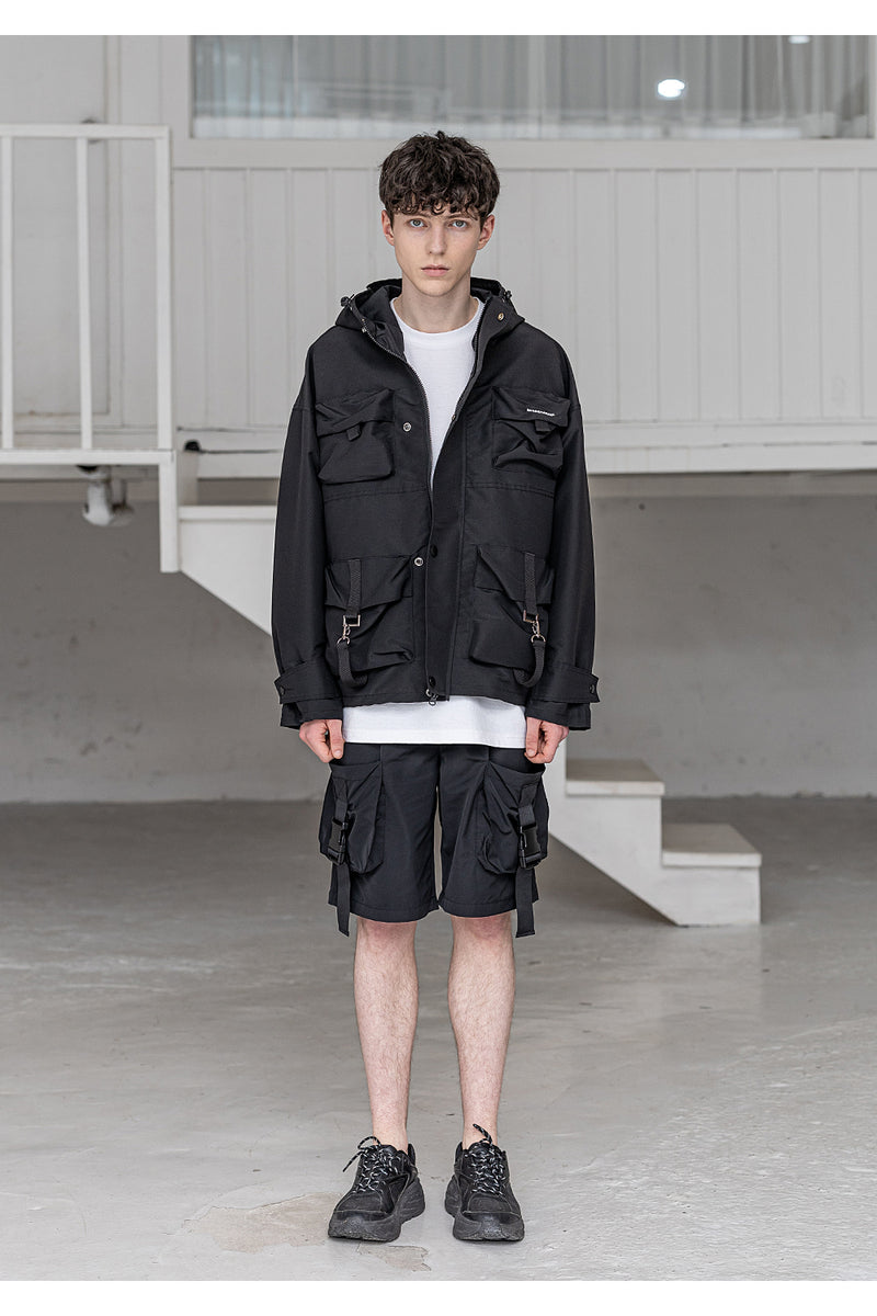 メスノウン(MASSNOUN) TECH STRAP CARGO SHORT PANTS MSZSP001-BK