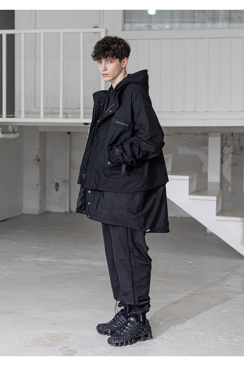 メスノウン(MASSNOUN) SIDE TAP STRING TRACK PANTS MSZTP004-BK