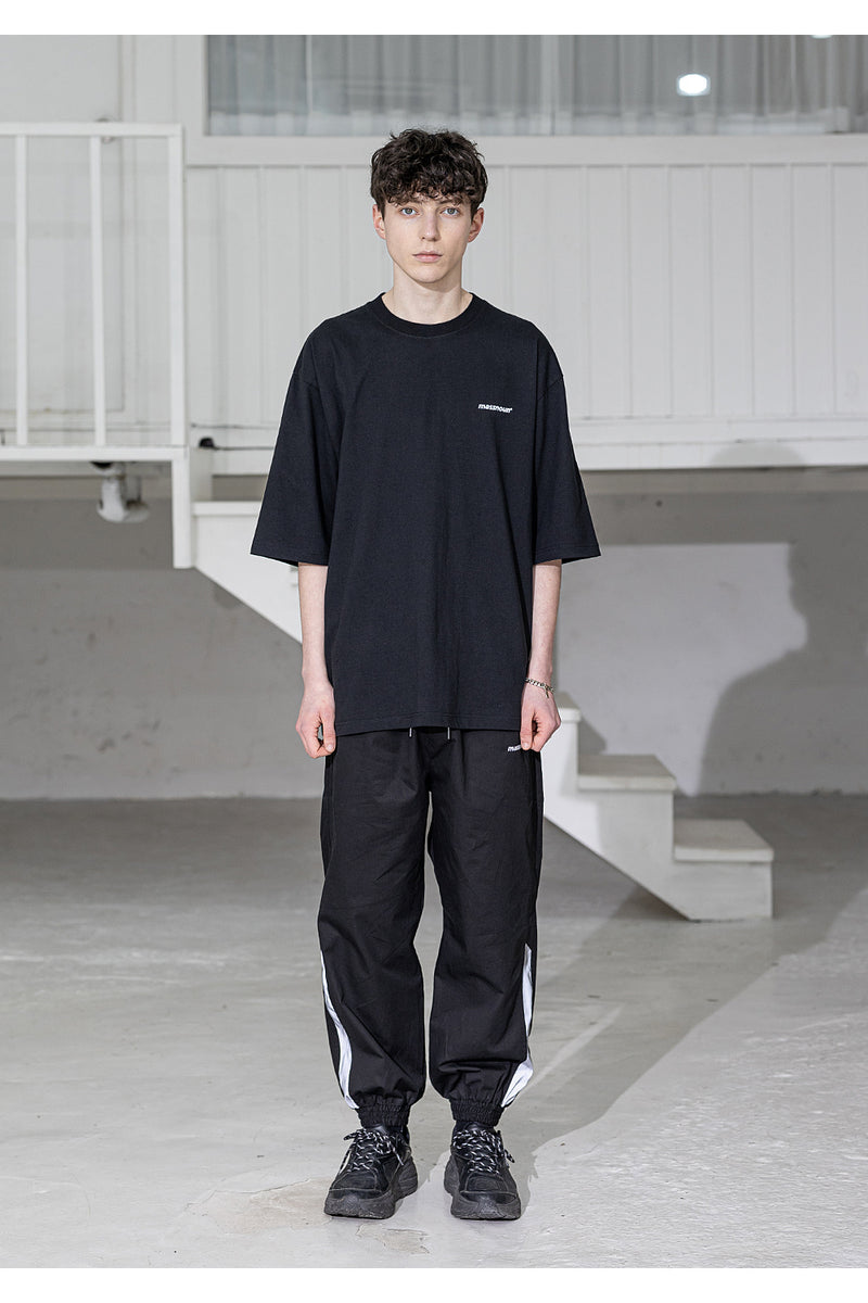 マスノウン(MASSNOUN) SL LOGO BIOHAZARD OVERSIZED T-SHIRTS MSZTS001-BK