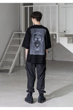 メスノウン(MASSNOUN) BIOLOGICAL GASMASK OVERSIZED T-SHIRTS MSZTS002-BK