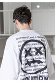 メスノウン(MASSNOUN) CAUTION SMILE OVERSIZED T-SHIRTS MSZTS003-WT