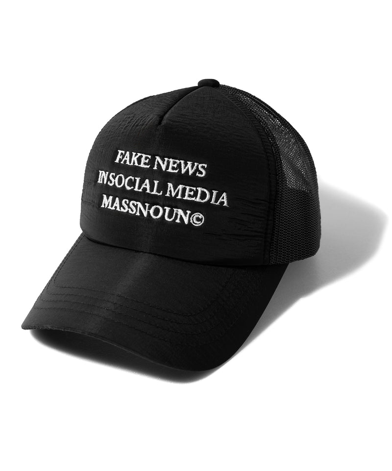 マスノウン(MASSNOUN)  FAKENEWS 5PANNEL MESH CAP MUOAC002-BK