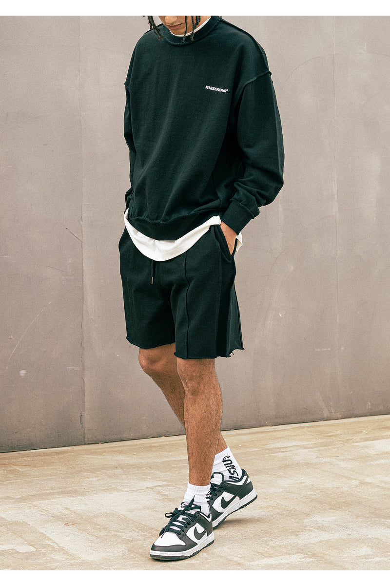 マスノウン(MASSNOUN)  REVERSE HEAVY TRAINING SHORT PANTS MUOSP003-BK