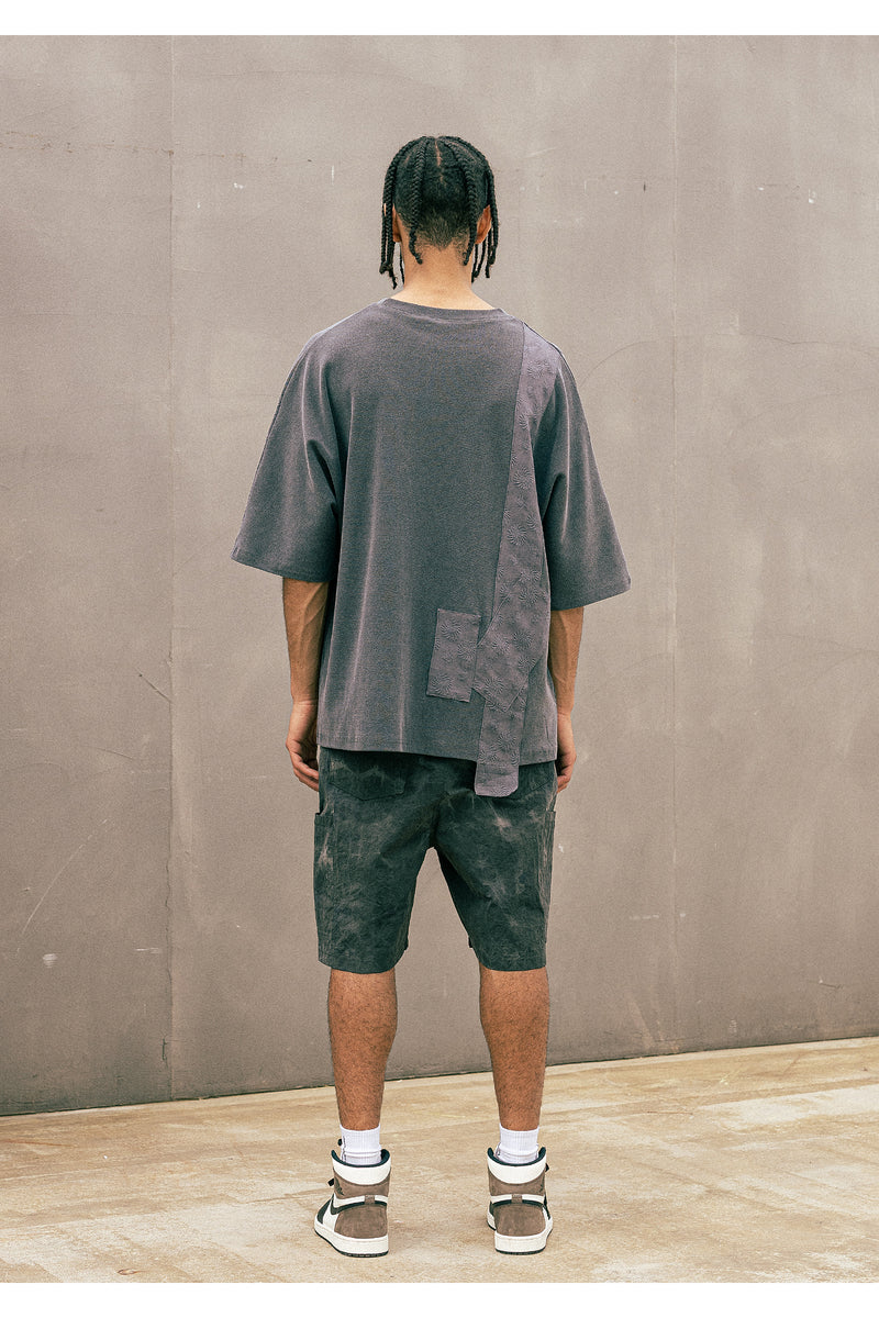 マスノウン(MASSNOUN) TYE-DYED CARGO POCKET SHORT PANTS MUOSP004-BK