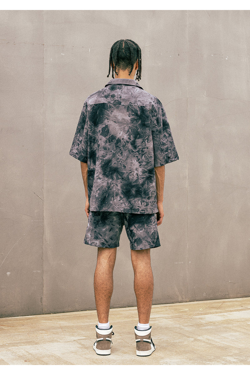 マスノウン(MASSNOUN) TYE-DYED SHORT PANTS MUOSP005-BK