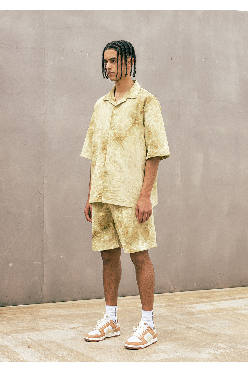 マスノウン(MASSNOUN)  TYE-DYED OVERSIZED HALF SHIRTS MUOST006-BG