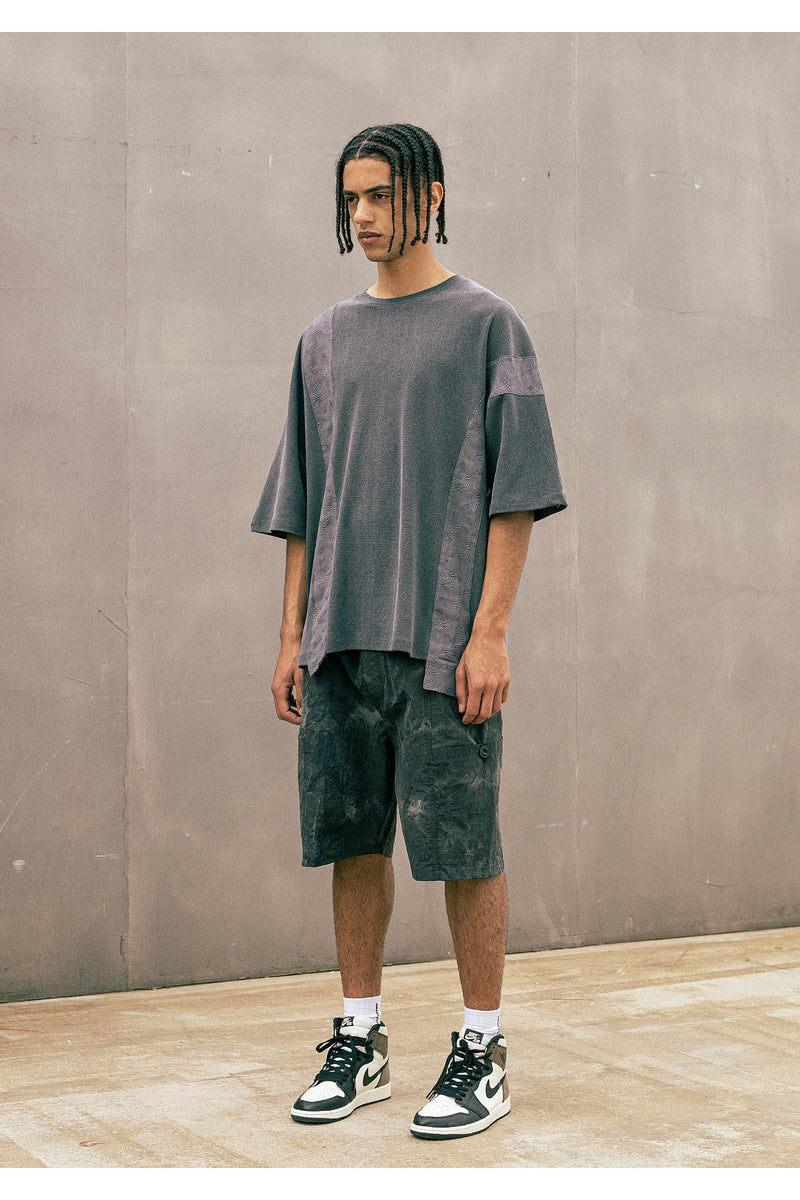 マスノウン(MASSNOUN)  SUMMER PATCHWORK OVERSIZED T-SHIRTS MUOTS005-DG
