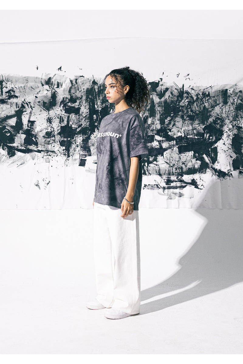 マスノウン(MASSNOUN)  SL LOGO TIE-DYE REGULAR FIT T-SHIRTS MUOTS007-BK