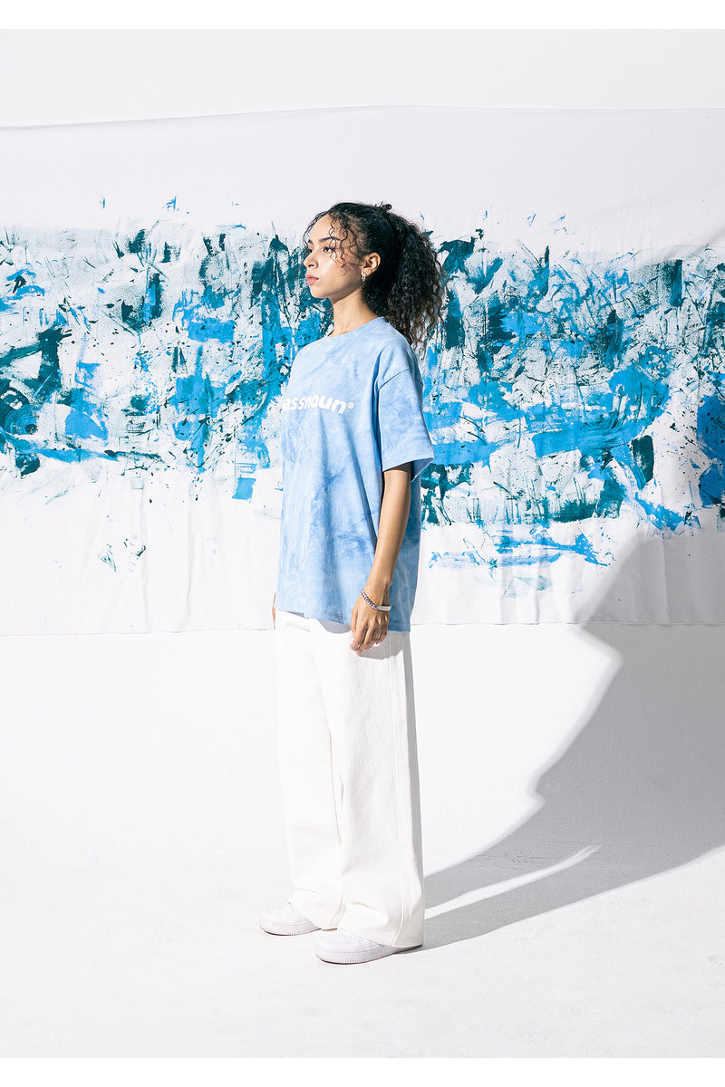 マスノウン(MASSNOUN)  SL LOGO TIE-DYE REGULAR FIT T-SHIRTS MUOTS007-BL
