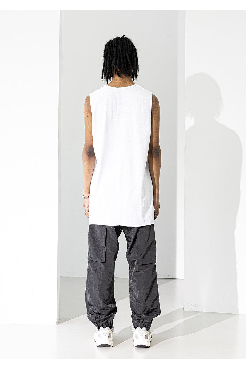 マスノウン(MASSNOUN)  LAYERED OVERSIZED SLEEVELESS MUZSV001-WT