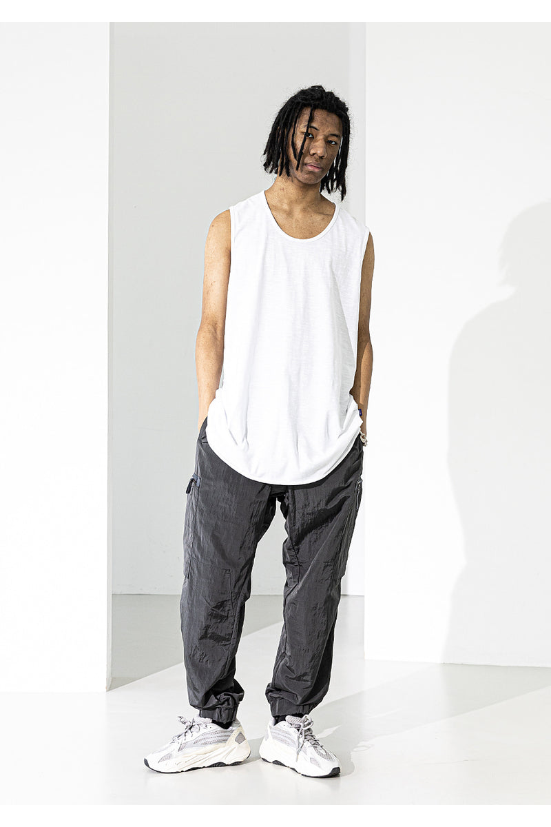 マスノウン(MASSNOUN)  LAYERED OVERSIZED SLEEVELESS MUZSV001-WT