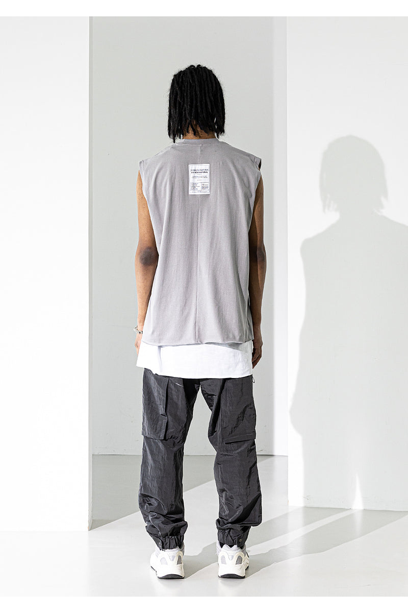 マスノウン(MASSNOUN)  RESTRUCTURE OVERSIZED SLEEVELESS MUZSV002-DG
