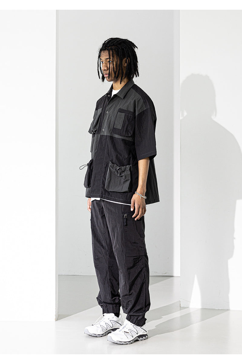 メスノウン(MASSNOUN) NYLON METAL SIGNATURE CARGO PANTS MUZTP001-BK