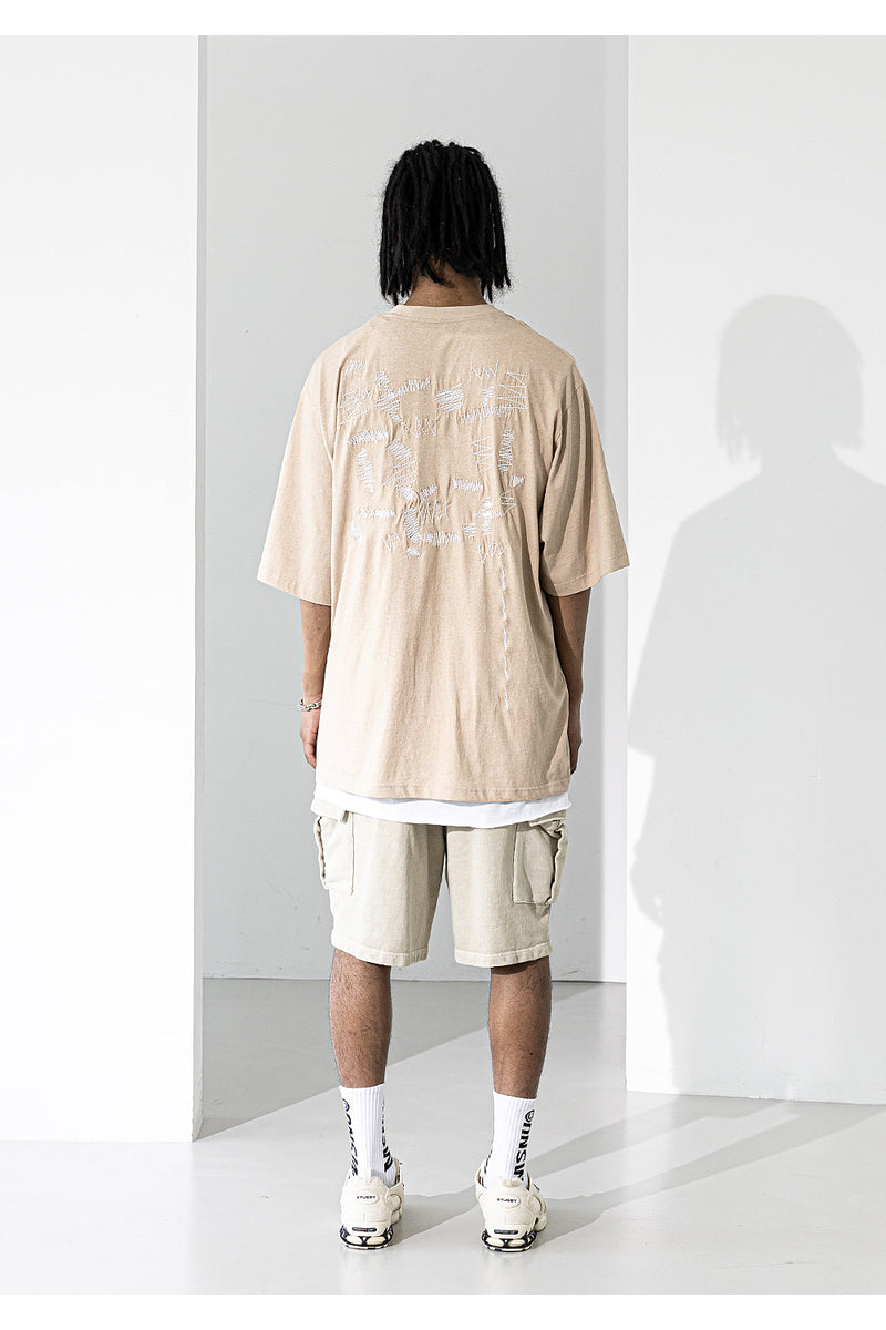 マスノウン(MASSNOUN)  PIGMENT STRAP OVERSIZED T-SHIRTS MUZTS001-BG