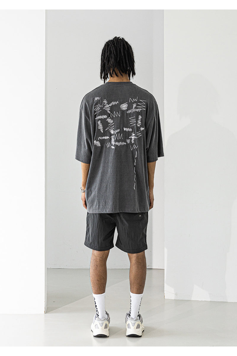 マスノウン(MASSNOUN)  PIGMENT STRAP OVERSIZED T-SHIRTS MUZTS001-DG