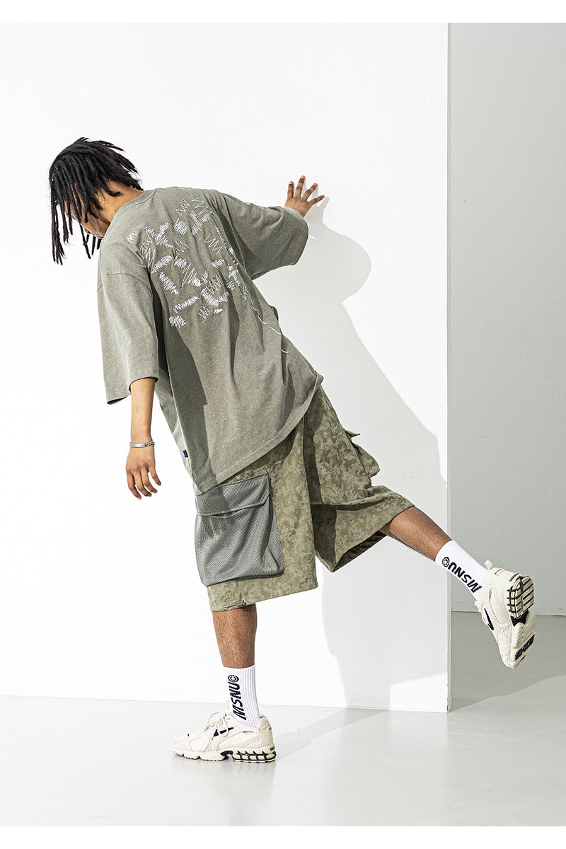 マスノウン(MASSNOUN)  PIGMENT STRAP OVERSIZED T-SHIRTS MUZTS001-KK