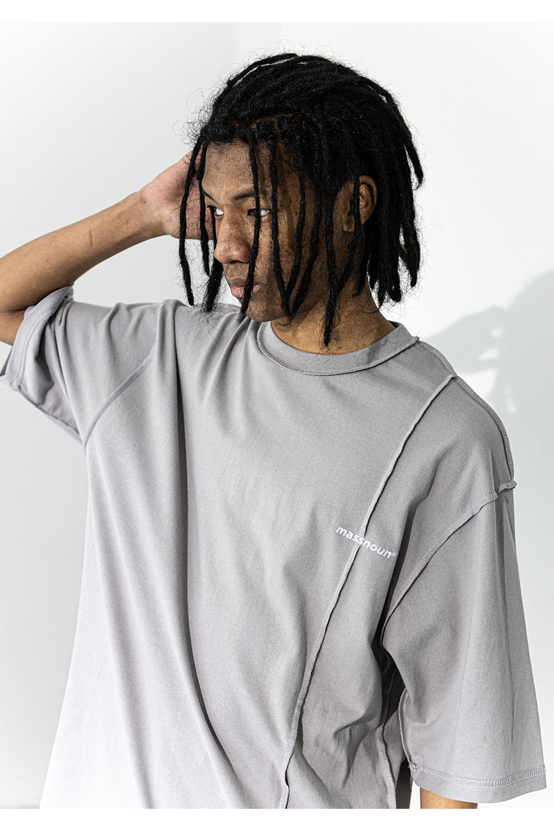 マスノウン(MASSNOUN)  SL LOGO EDGE OVERSIZED T-SHIRTS MUZTS002-DG
