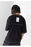 マスノウン(MASSNOUN)  RESTRUCTURE STICH OVERSIZED T-SHIRTS MUZTS003-BK