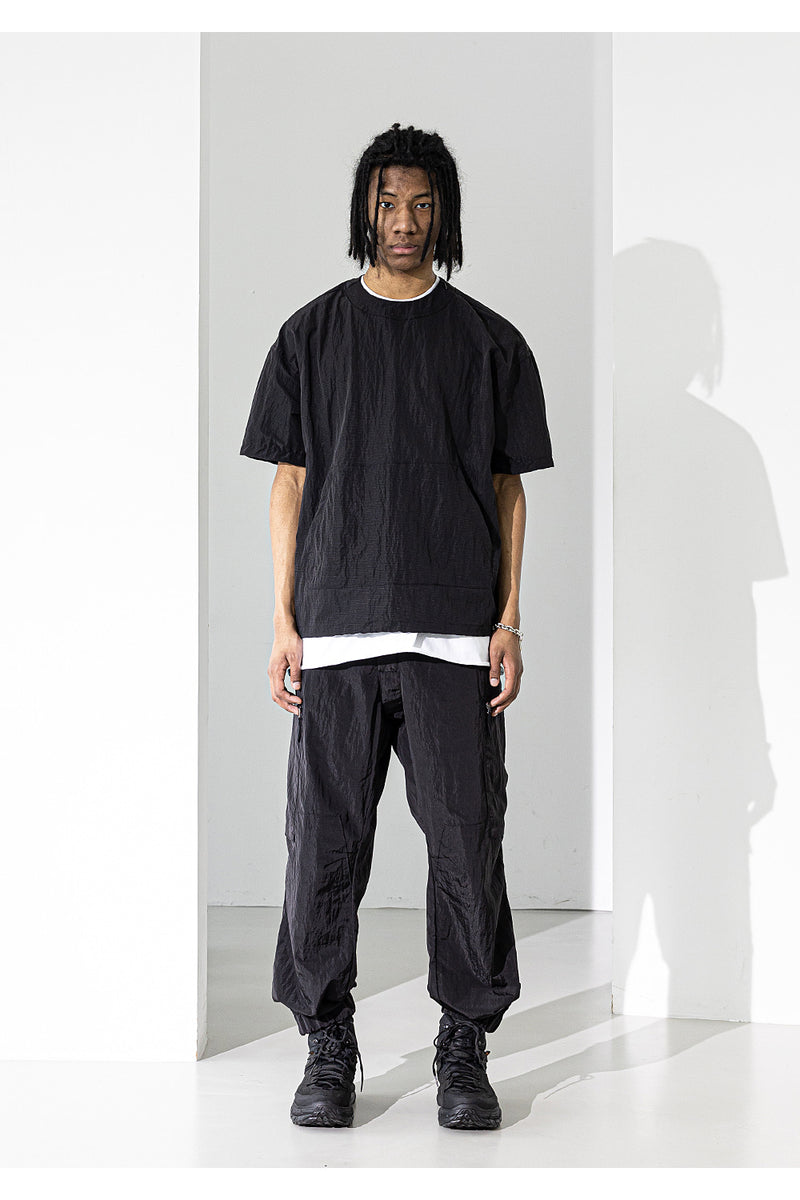 マスノウン(MASSNOUN) METAL ANORAK OVERSIZED T-SHIRTS MUZTS004-BK