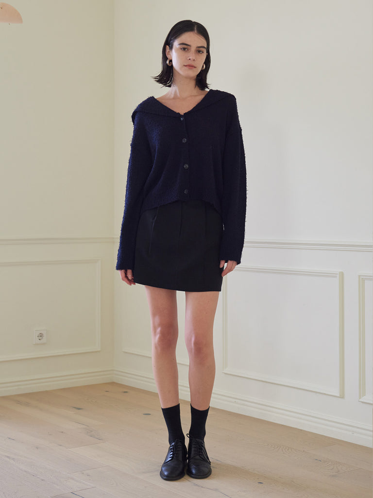 TMO BY 13MONTH（ティーエムオーバイサーティンマンス）ONE TUCK MINI SKIRTS (BLACK)