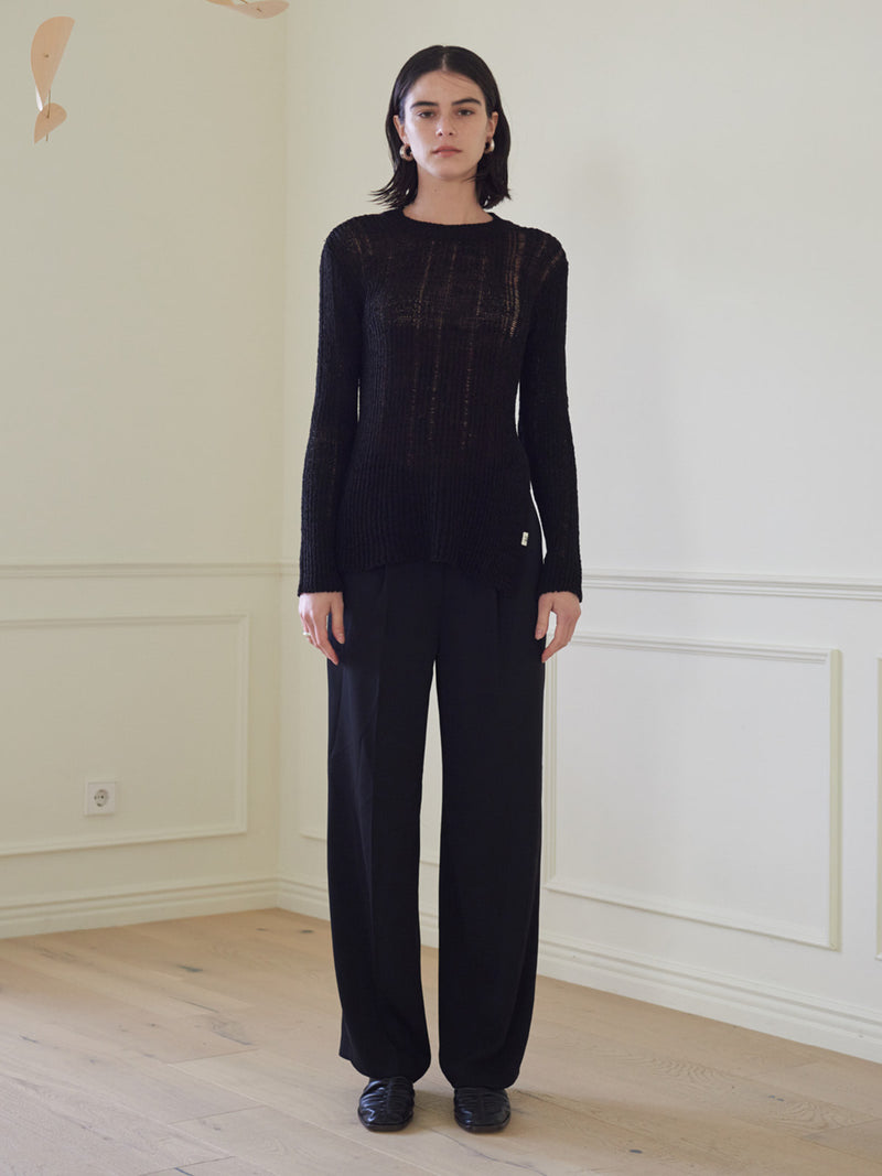 TMO BY 13MONTH（ティーエムオーバイサーティンマンス）ONE TUCK SLACKS (BLACK)