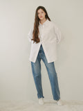 TMO BY 13MONTH（ティーエムオーバイサーティンマンス）OVERSIZED LOGO SHIRT (WHITE)