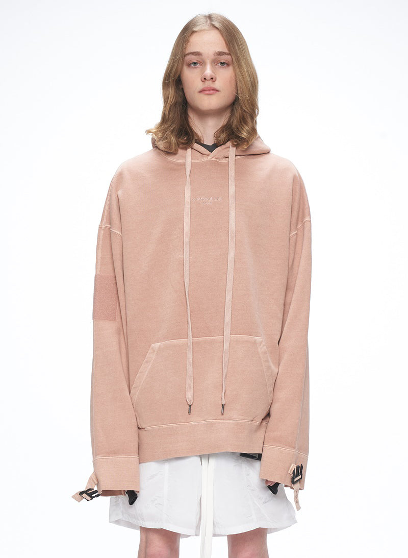 オベルー(OVERR) 20SS VELCRO PIGMENT INDIPINK HOODIE