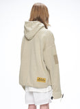 オベルー(OVERR) 20SS VELCRO PIGMENT LIGHTBEIGE HOODIE