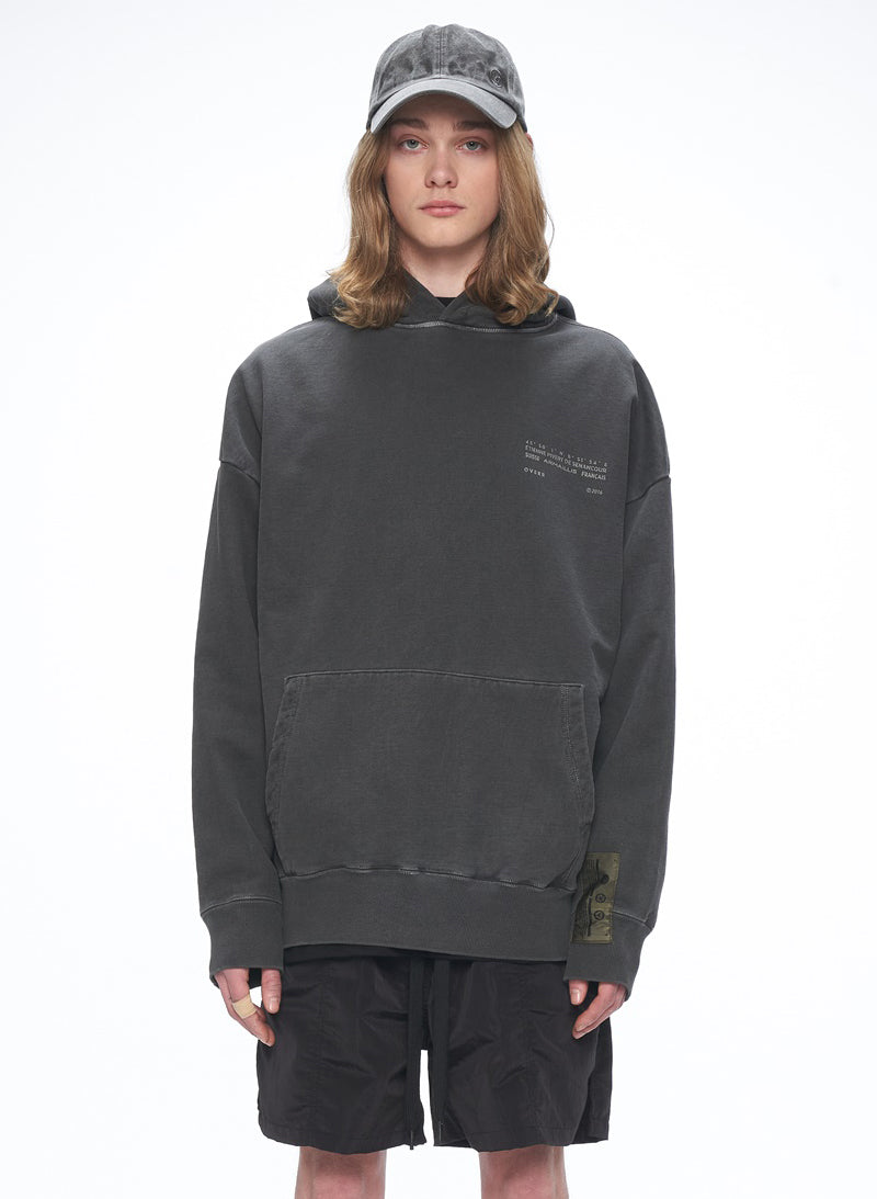 オベルー(OVERR) 20SS PIGMENT CHARCOAL HOODIE