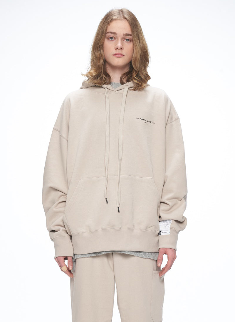 オベルー(OVERR) 20SS BASIC LOGO BEIGE HOODIE