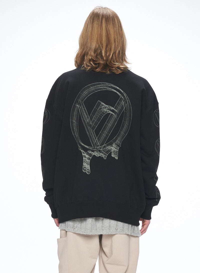 オベルー(OVERR) 20SS BIG LOGO PRINTING CHARCOAL SWEATSHIRTS