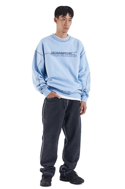 NOMANUAL(ノーマニュアル) R.D SWEATSHIRT - SKYBLUE