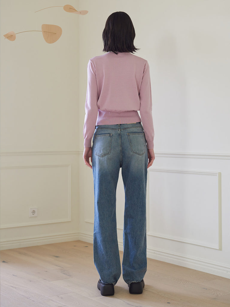 TMO BY 13MONTH（ティーエムオーバイサーティンマンス）RIBBED HEM CARDIGAN (PINK)