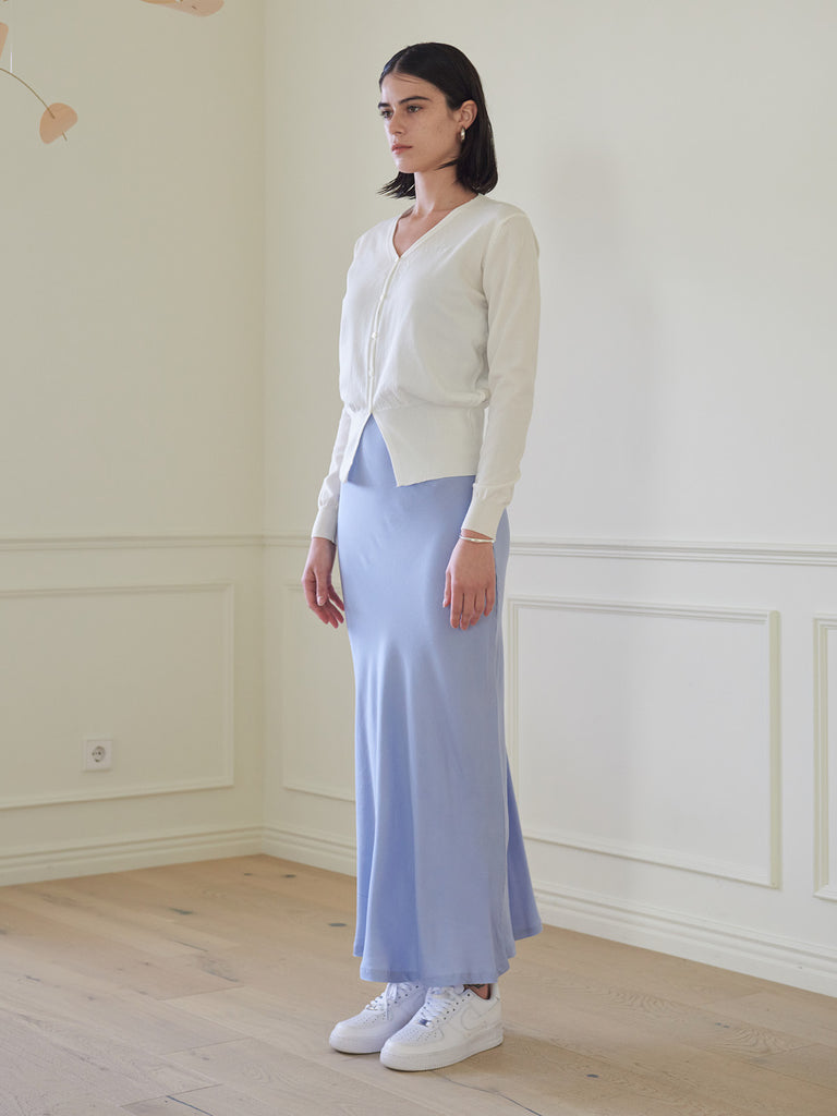 TMO BY 13MONTH（ティーエムオーバイサーティンマンス）RIBBED HEM CARDIGAN (WHITE)