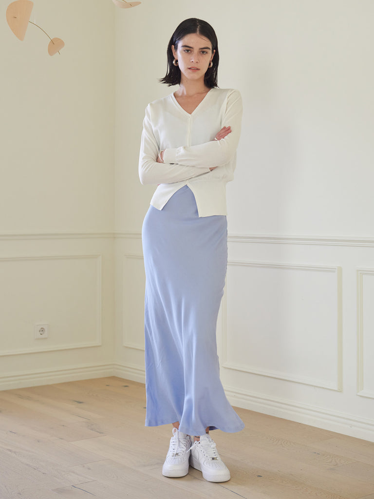 TMO BY 13MONTH（ティーエムオーバイサーティンマンス）RIBBED HEM CARDIGAN (WHITE)