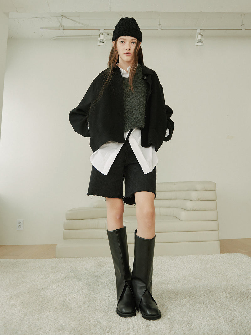 TMO BY 13MONTH（ティーエムオーバイサーティンマンス）RIBBED KNIT BEANIE (BLACK)