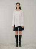 TMO BY 13MONTH（ティーエムオーバイサーティンマンス）SIDE SLIT T-SHIRT (WHITE)