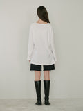 TMO BY 13MONTH（ティーエムオーバイサーティンマンス）SIDE SLIT T-SHIRT (WHITE)