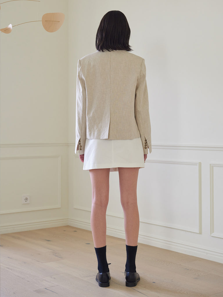 TMO BY 13MONTH（ティーエムオーバイサーティンマンス）SINGLE LINEN JACKET (BEIGE)