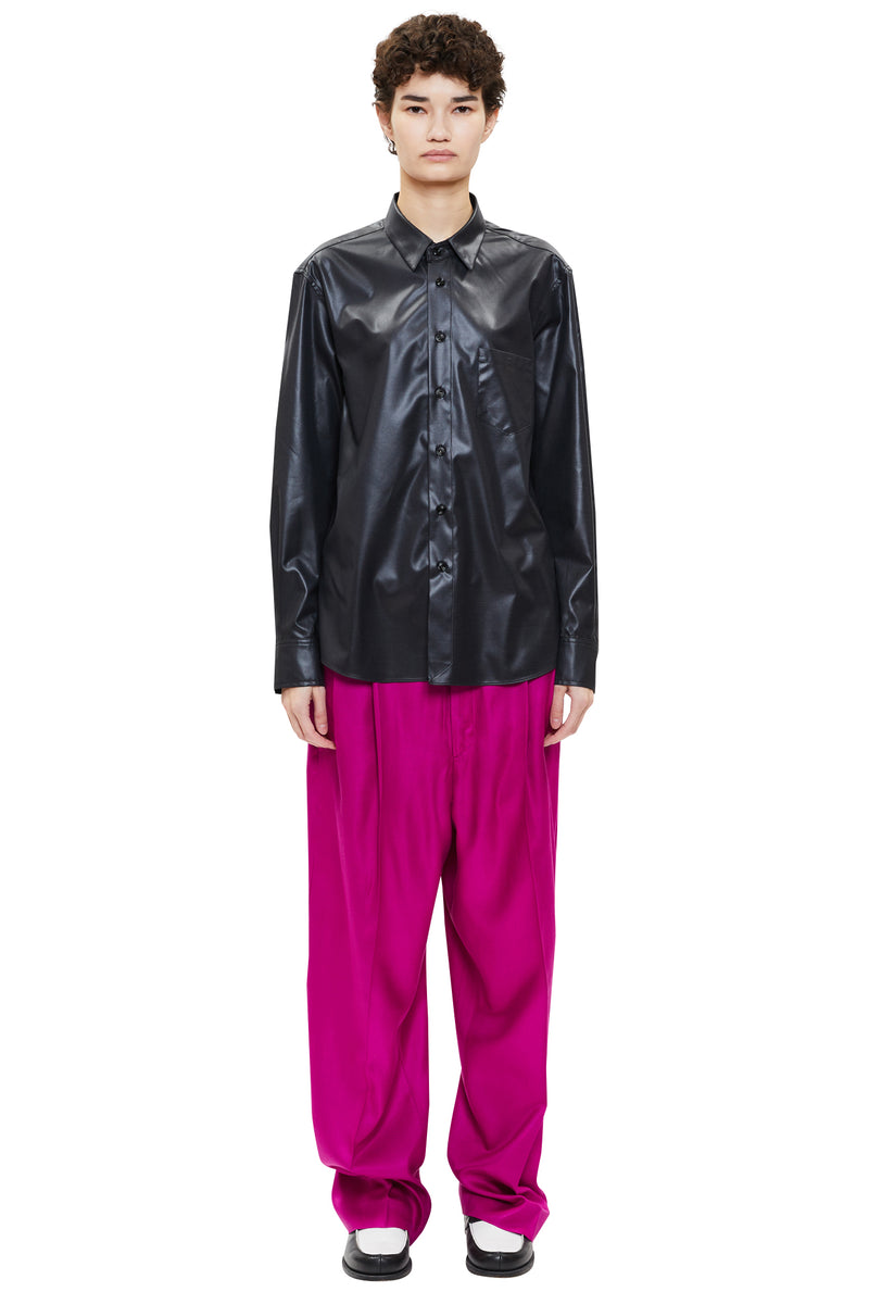 レイブレス(LABELESS) BLACK UNLEATHER SHIRT