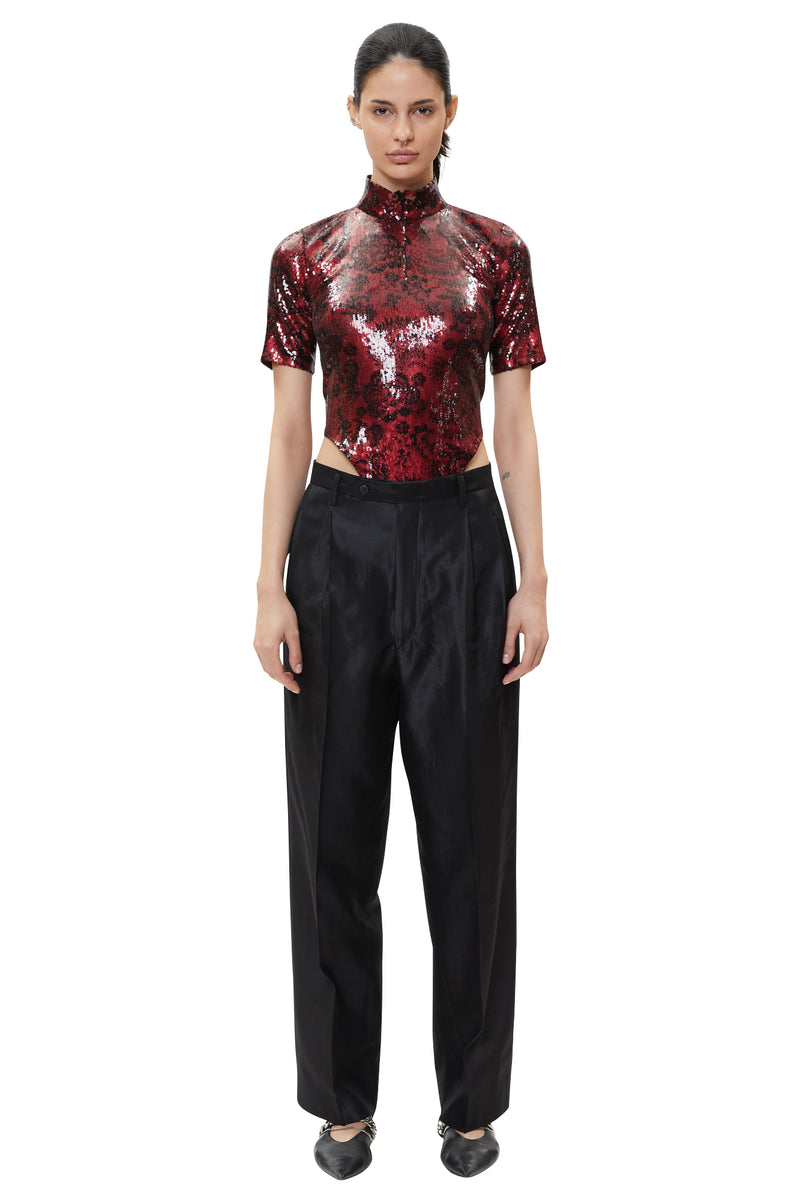 レイブレス(LABELESS) RED SEQUIN BODYSUIT