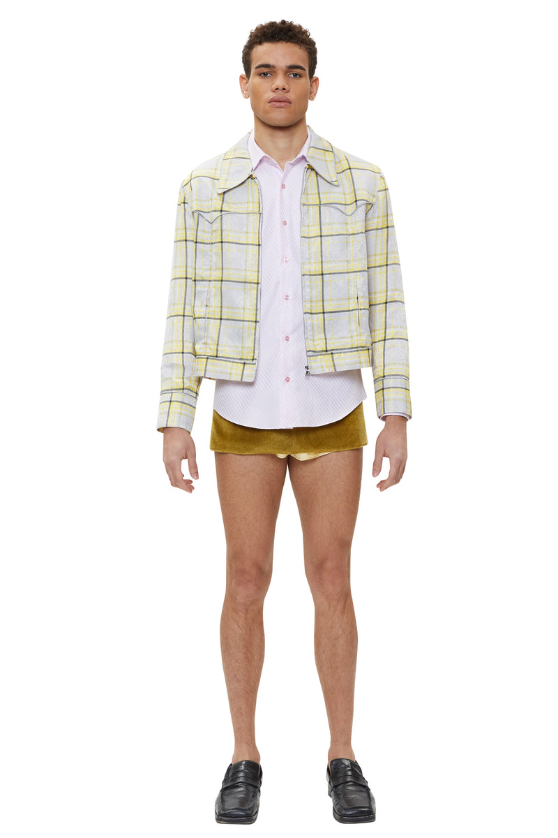 レイブレス(LABELESS) SILVER PAJAMAS CHECK BLOUSON