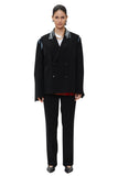 レイブレス(LABELESS) BLACK STRIPE DOUBLE JACKET