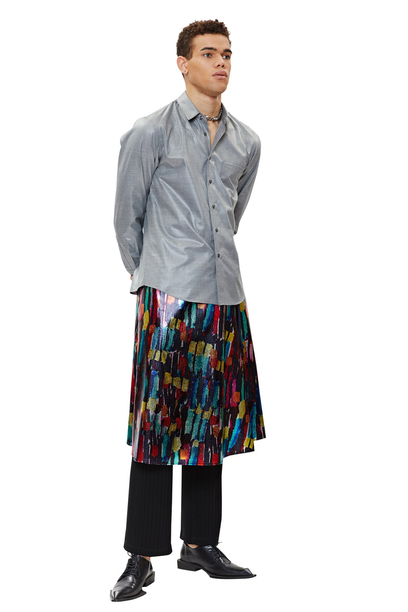 レイブレス(LABELESS) GREY UNLEATHER SHIRT