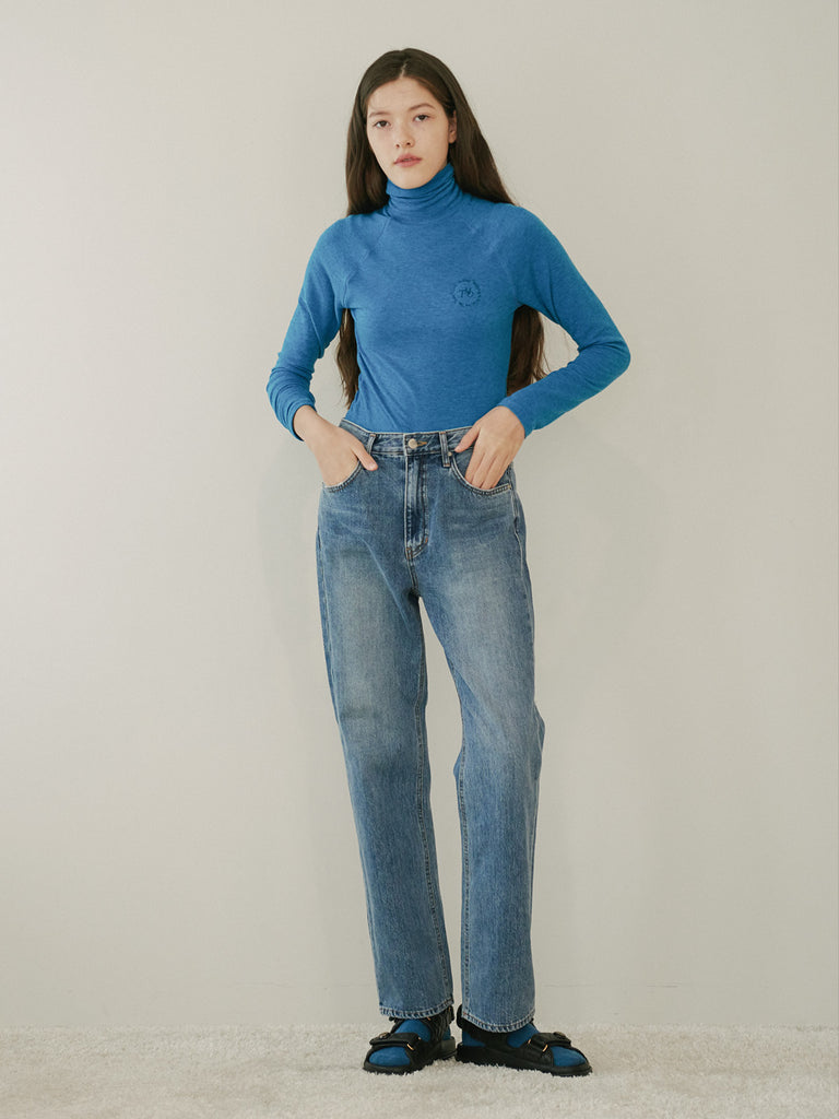 TMO BY 13MONTH（ティーエムオーバイサーティンマンス）TURTLE NECK TOP (BLUE)
