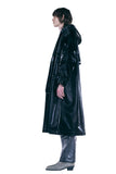 レイブレス(LABELESS) BLACK WRINKLED RAIN COAT